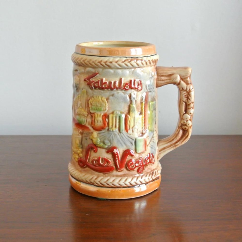 Vintage Fabulous Las Vegas Souvenir Mug - Collectible Vtg Barware Gift